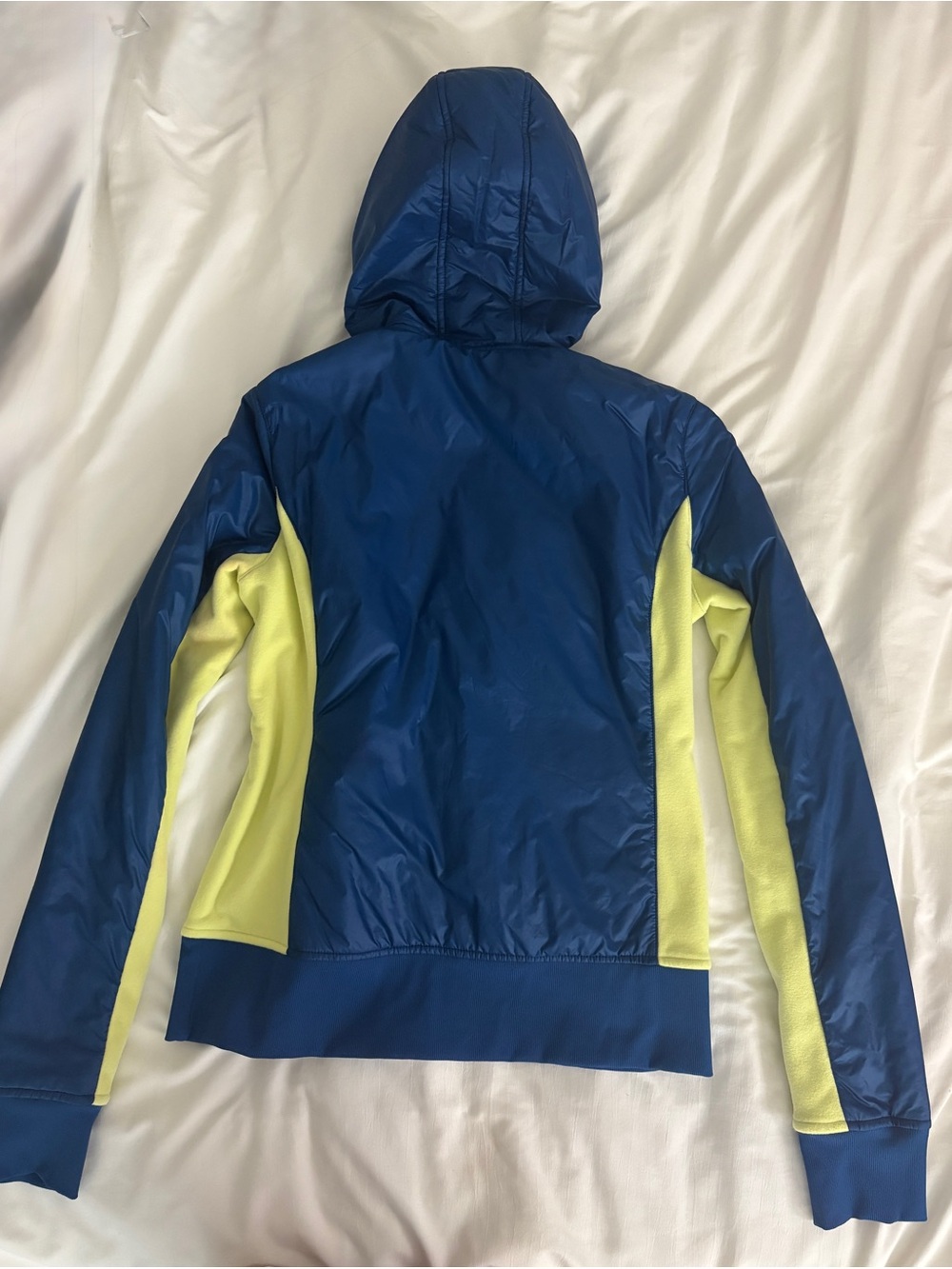Lululemon Uba Scuba Hoodie Puffer Jacket Blue Yellow Size 6 - Picture 3 of 5